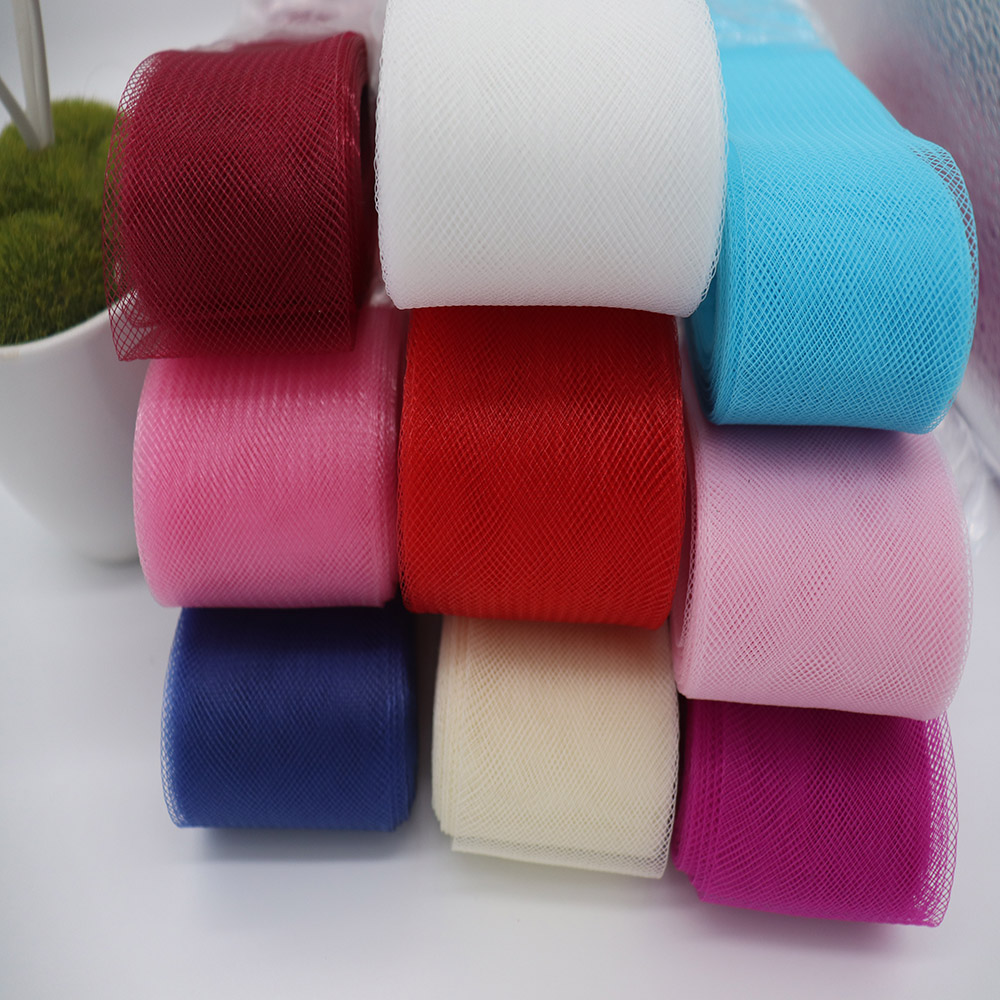 Wedding Shop - Zacht polyester mesh lint, platte effen