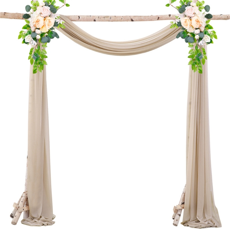 Wedding Backdrop Curtain - N7YF Romantiek Parels Boog Achtergrond Bruiloft