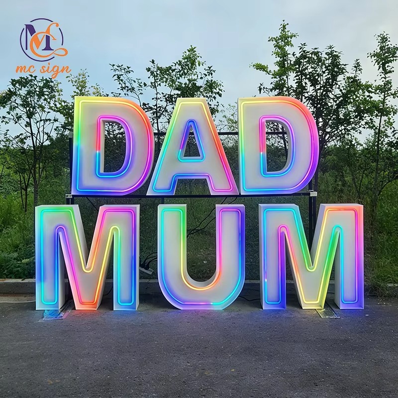 Wedding Party Supply Rentals - Vrijstaande LED-bord met 4ft marquee letters