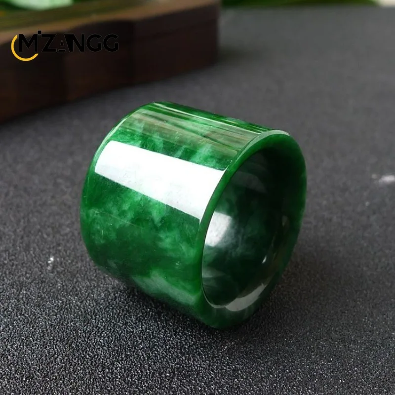 Wedding Zone - Natuurlijke Myanmar Jadeiet Ring Chinese Carving