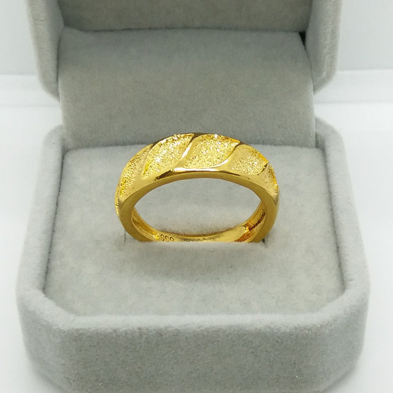 Wedding Zone - Klassieke Pure Vergulde Echte 18K Geel