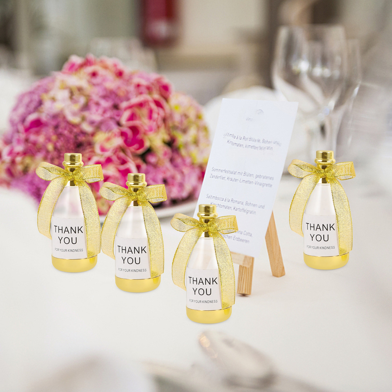 Wedding Favor Box - 6 stuks flesvormige snoepopbergdozen, lichtgewicht PS-lintmateriaal,