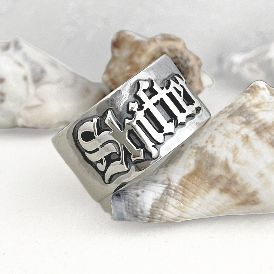 Wedding Zone - 12MM Heren Gothic Ringen Gepersonaliseerde Oud