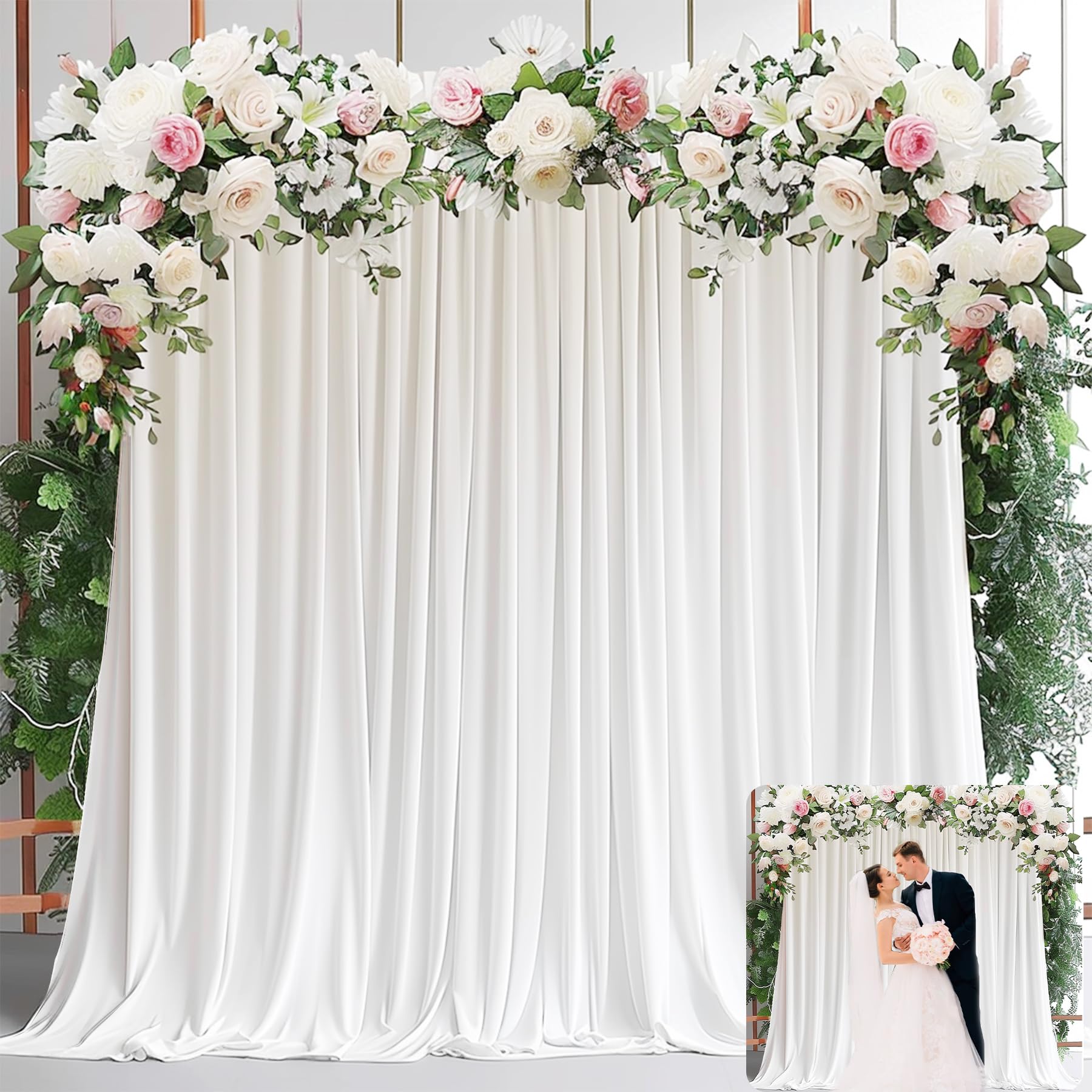 Witte achtergrondgordijnen voo - Wedding Backdrop Curtain recensie en prijs